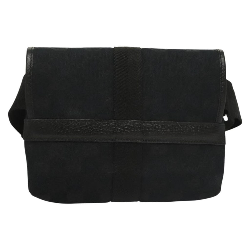 Gucci Buckle Belt Bag Gg Canvas Black Canvas Bag (Authentic  )