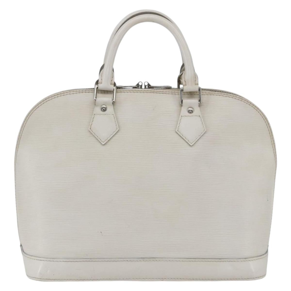 Louis Vuitton Alma Handbag Epi Leather White Leather Handbag (Authentic  )