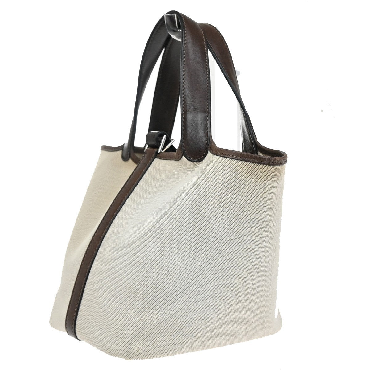Hermes Picotin Bag Toile And Leather Beige Canvas Bag ( )