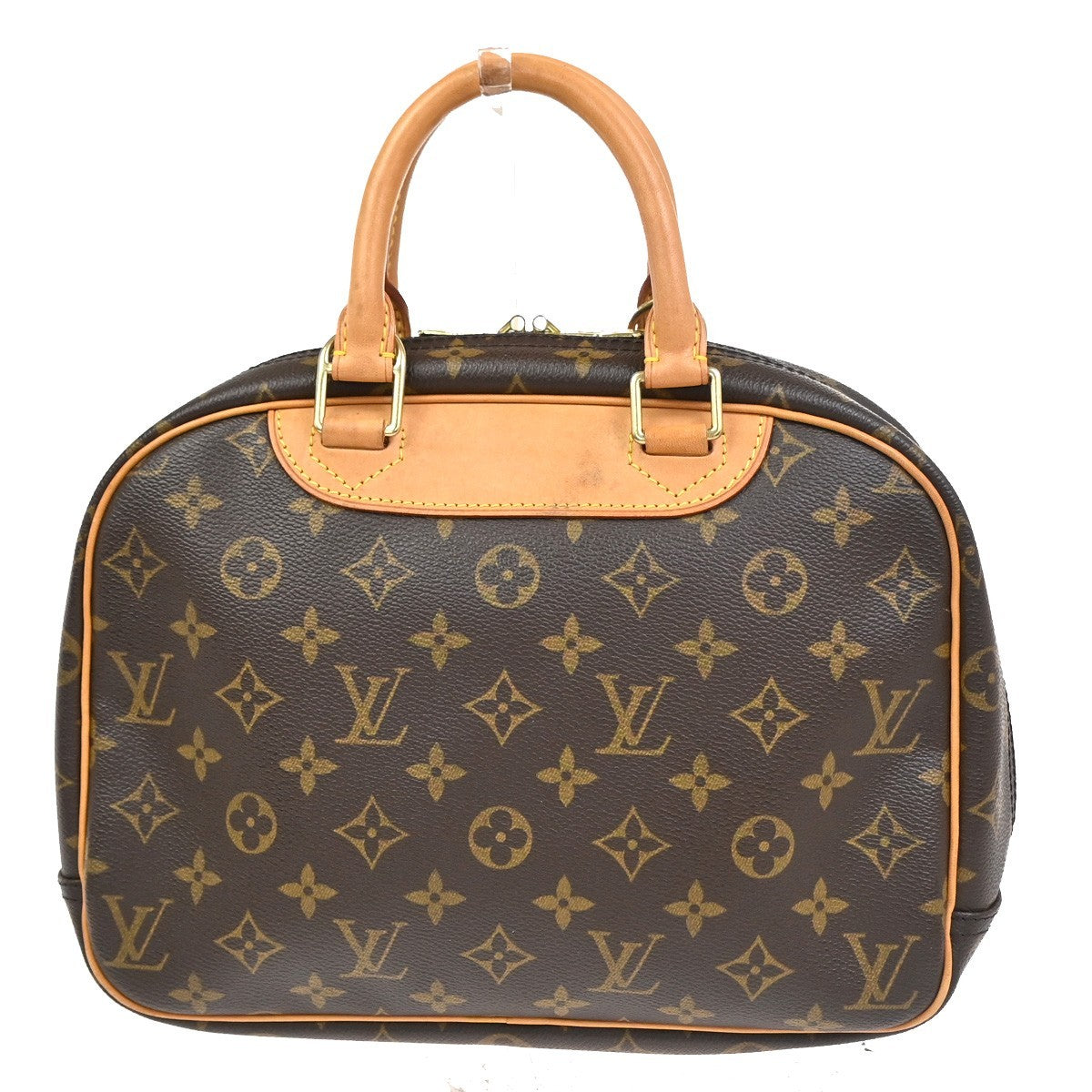 Louis Vuitton Trouville Handbag Monogram Canvas Brown Leather Handbag ( )