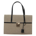 Gucci Lady Lock Handbag Canvas Beige Canvas Handbag (Authentic  )