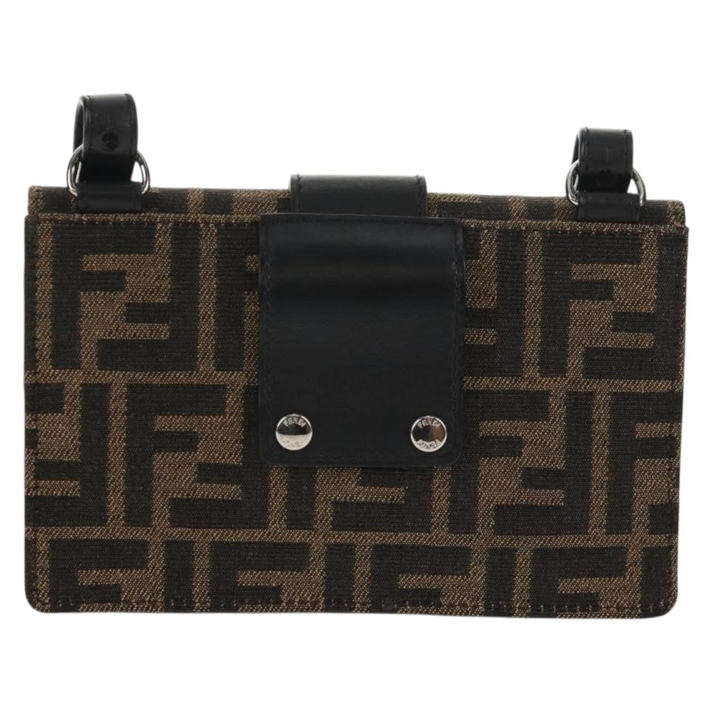 Fendi Baguette Convertible Belt Bag Zucca Canvas Black Canvas Bag (Authentic  )