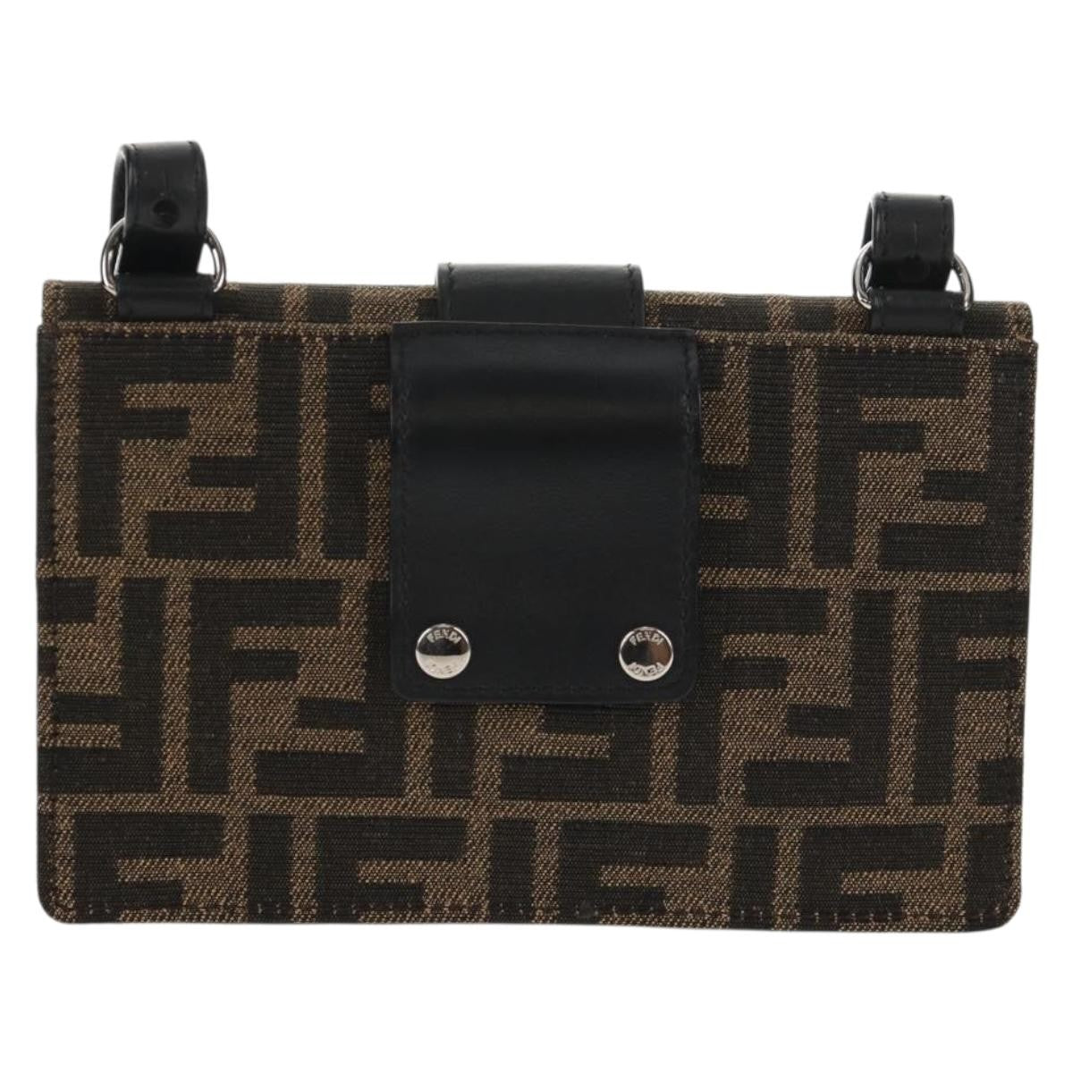 Fendi Baguette Convertible Belt Bag Zucca Canvas Black Canvas Bag (Authentic  )