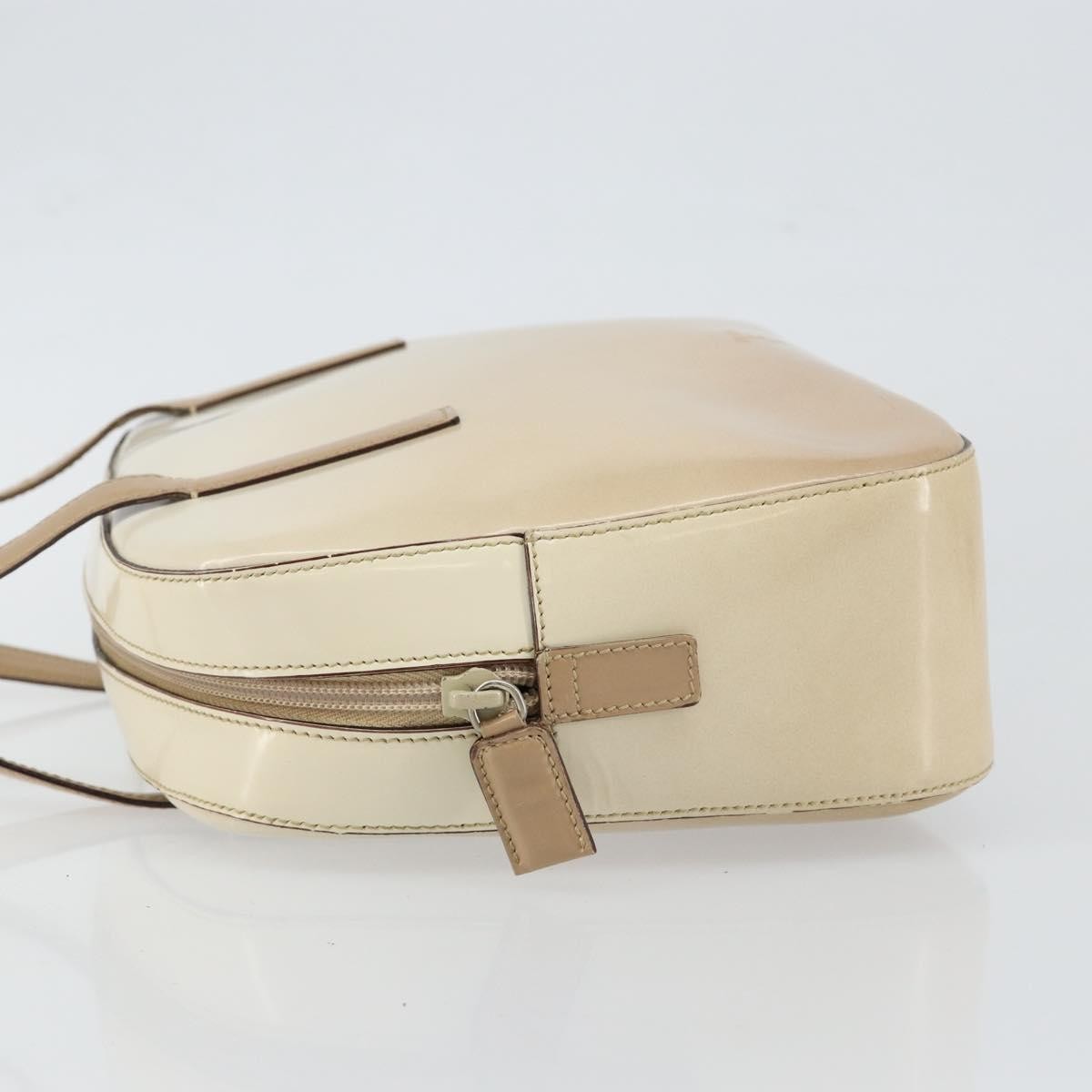 Prada Re-Edition 1995 Handbag Patent Leather Beige Patent_Leather Handbag (Authentic  )