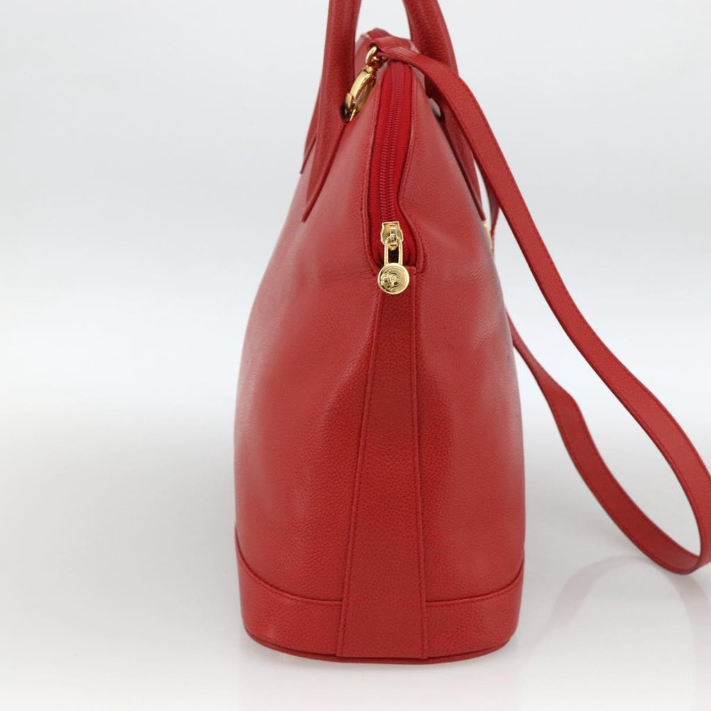 Burberry Vintage Handbag Leather Red Leather Handbag (Authentic  )