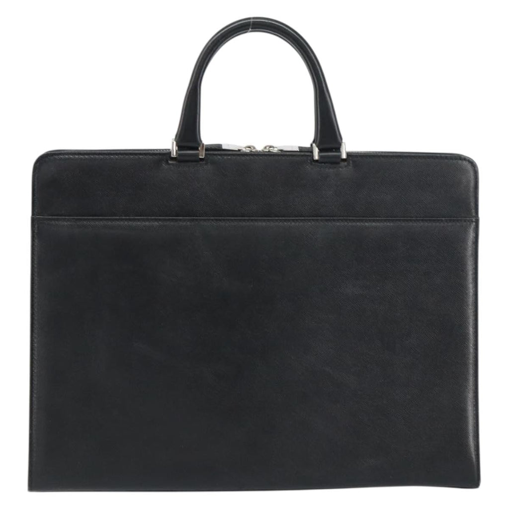 Burberry Vintage Briefcase Leather Black Leather Briefcase Bag (Authentic  )