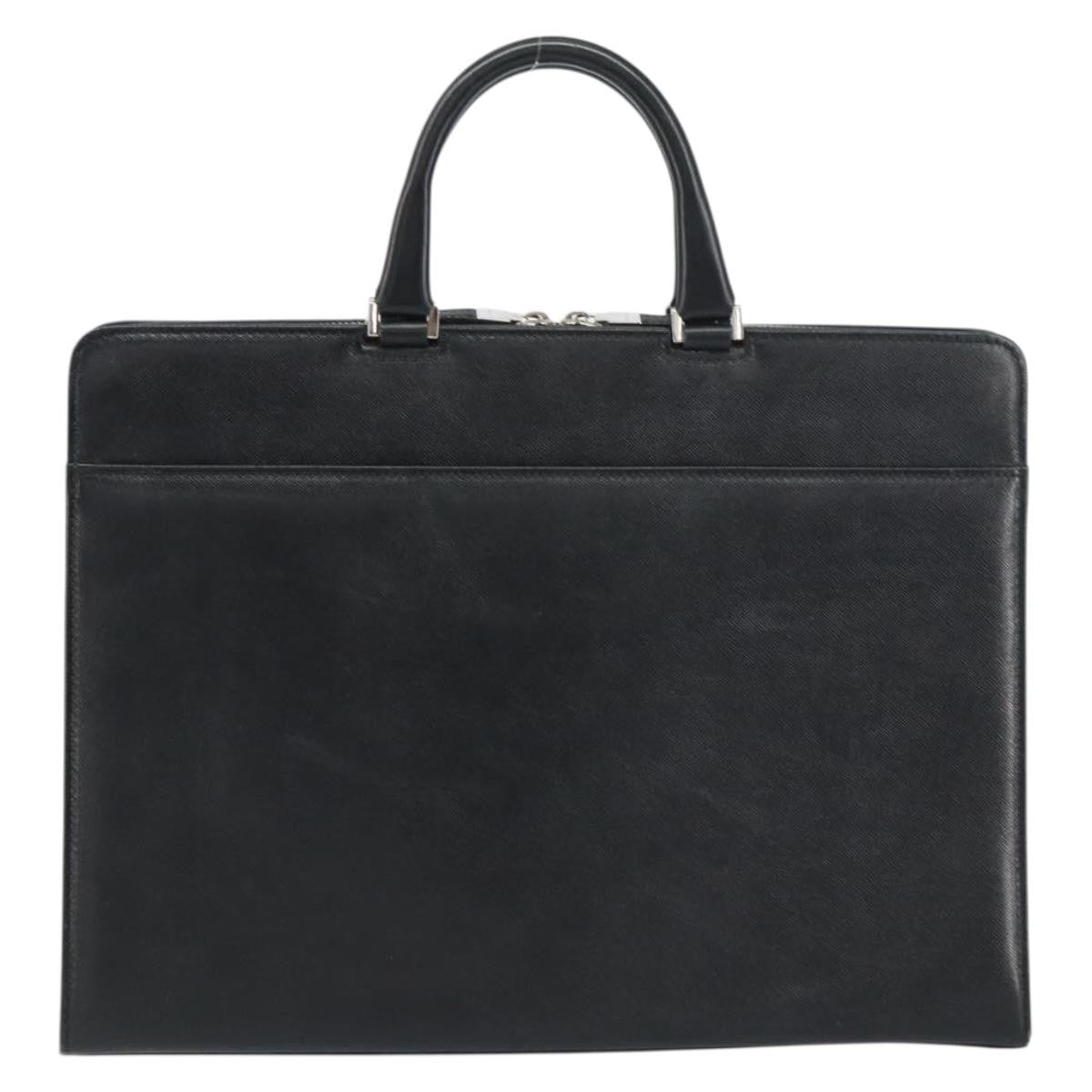Burberry Vintage Briefcase Leather Black Leather Briefcase Bag (Authentic  )