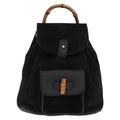 Gucci Gucci Bamboo Backpack Daim Black Suede Backpack Bag (Authentic  )