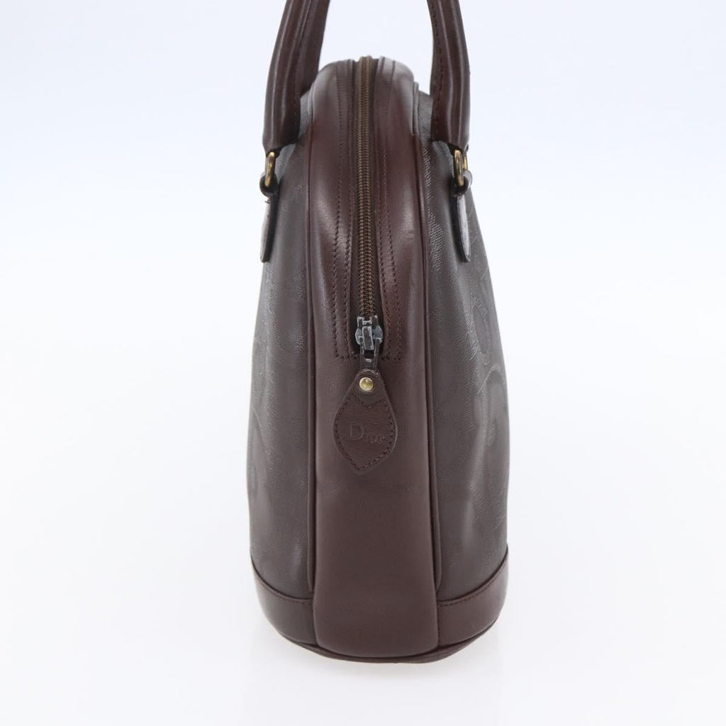 Christian Dior Vintage Trotter Handbag Canvas Brown Pvc Handbag (Authentic  )