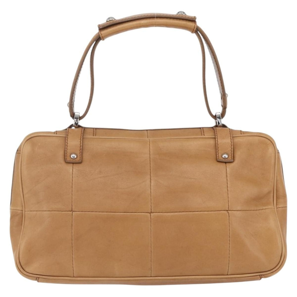 Salvatore Ferragamo Gancini Handbag Leather Brown Leather Handbag (Authentic  )
