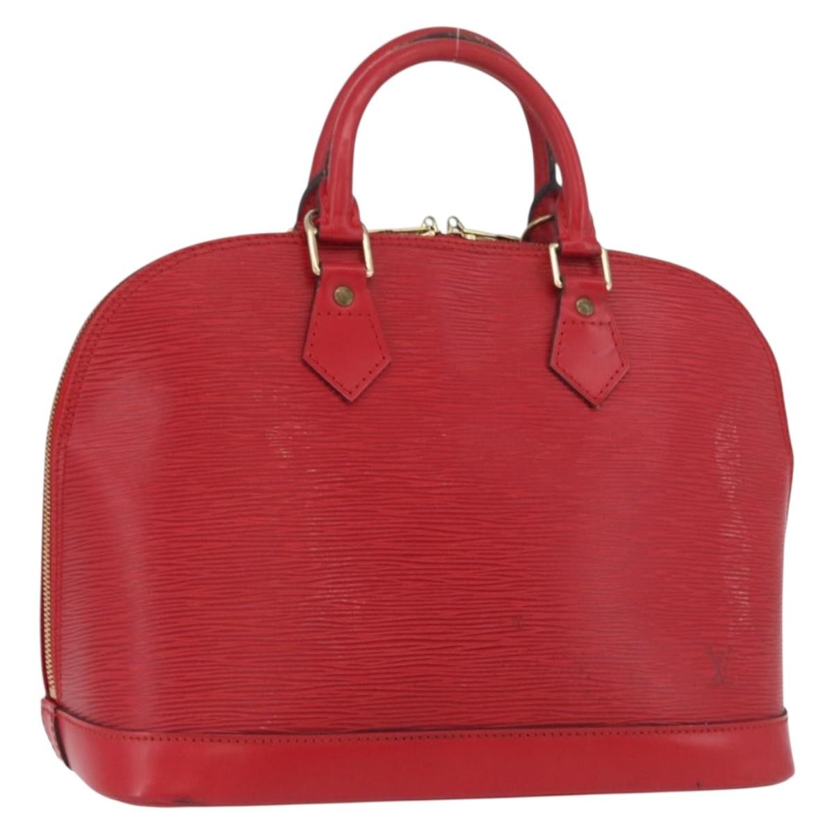 Louis Vuitton Alma Handbag Epi Leather Red Leather Handbag (Authentic  )