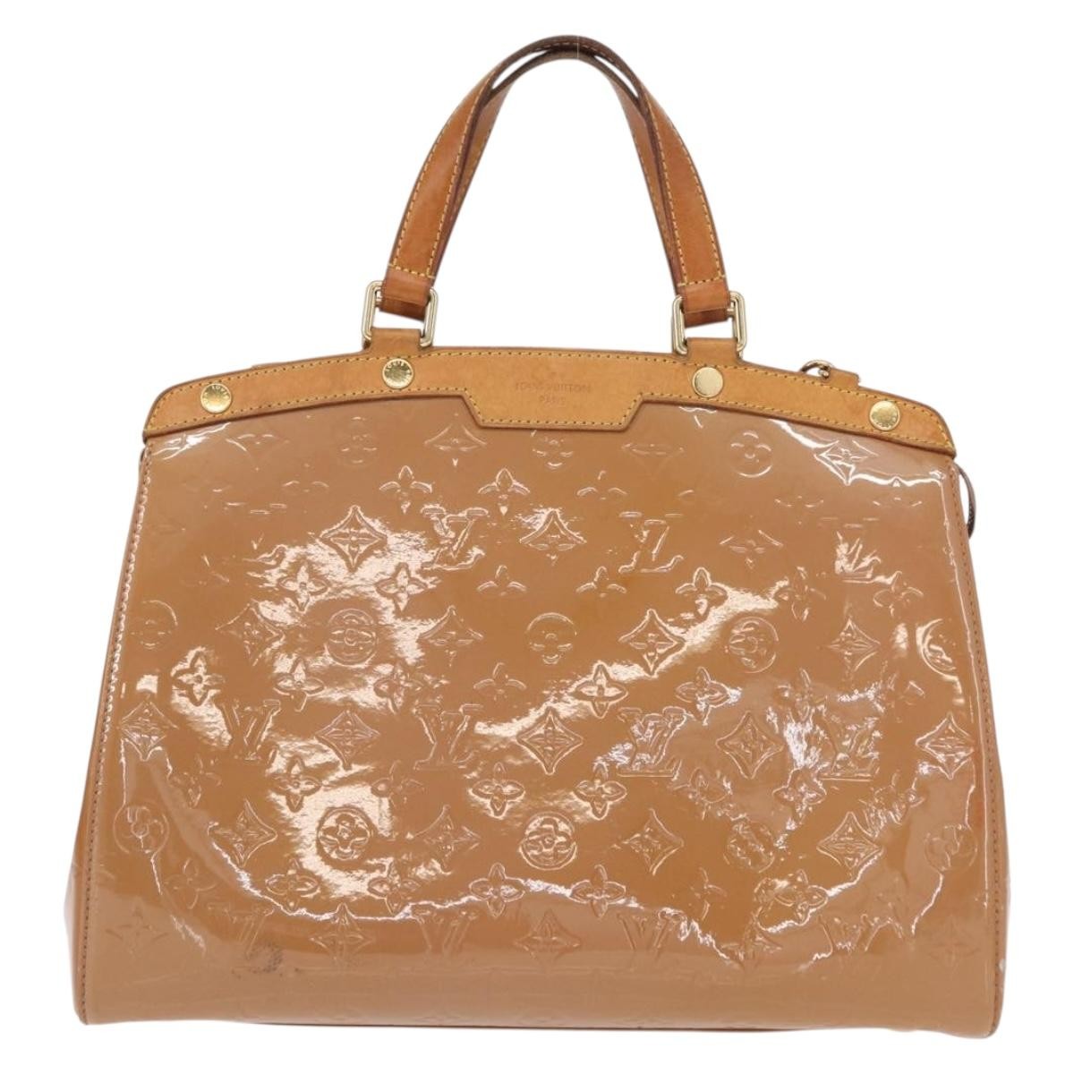 Louis Vuitton Brea Handbag Monogram Vernis Brown Patent_Leather Handbag (Authentic  )