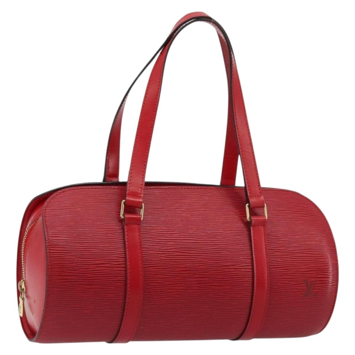 Louis Vuitton Soufflot Tote Epi Leather Red Leather Handbag ( )