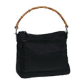 Gucci Vintage Bamboo Handle Bag Nylon Black Nylon Handbag ( )
