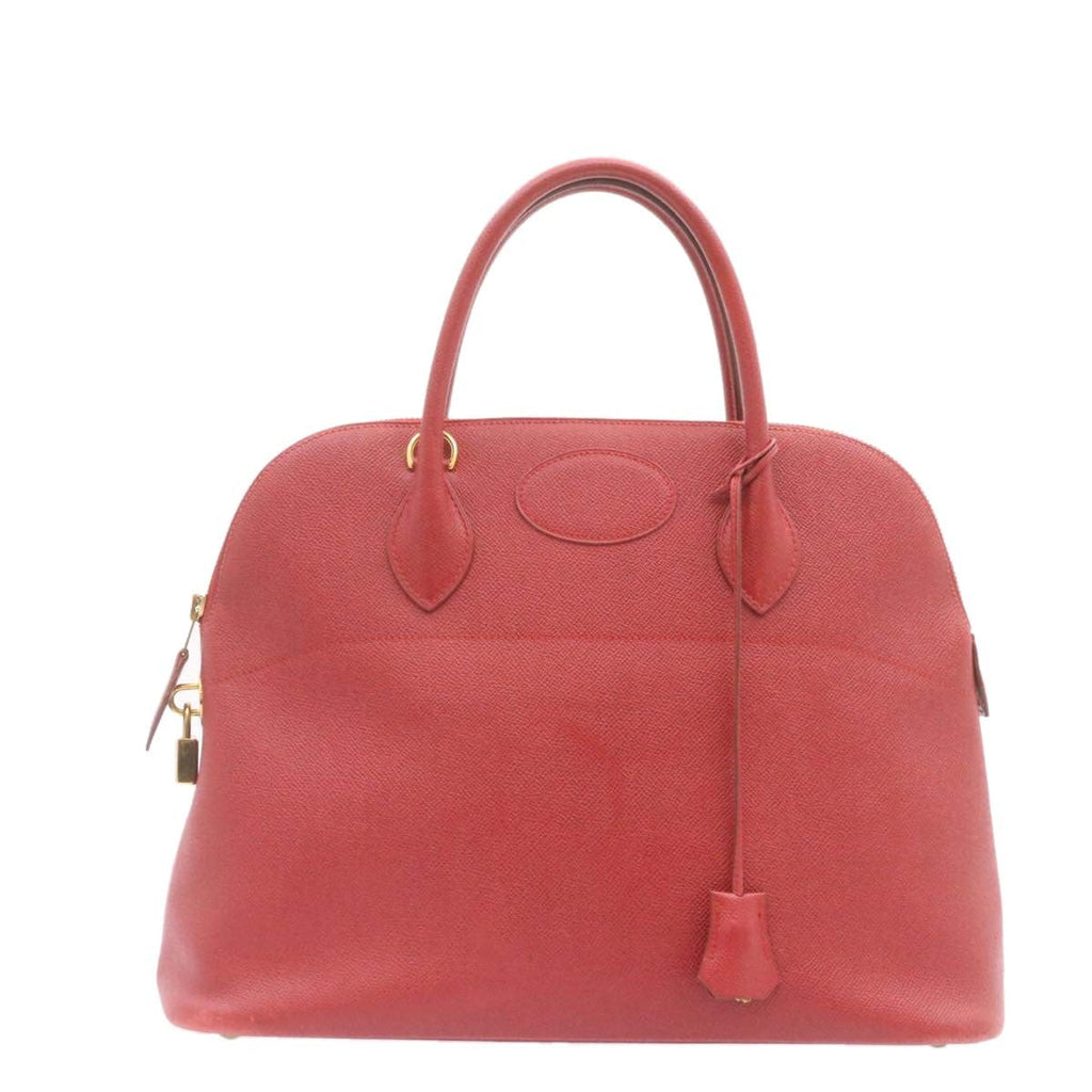 Hermes Bolide Bag Box Calf Red Leather Handbag (Authentic  )