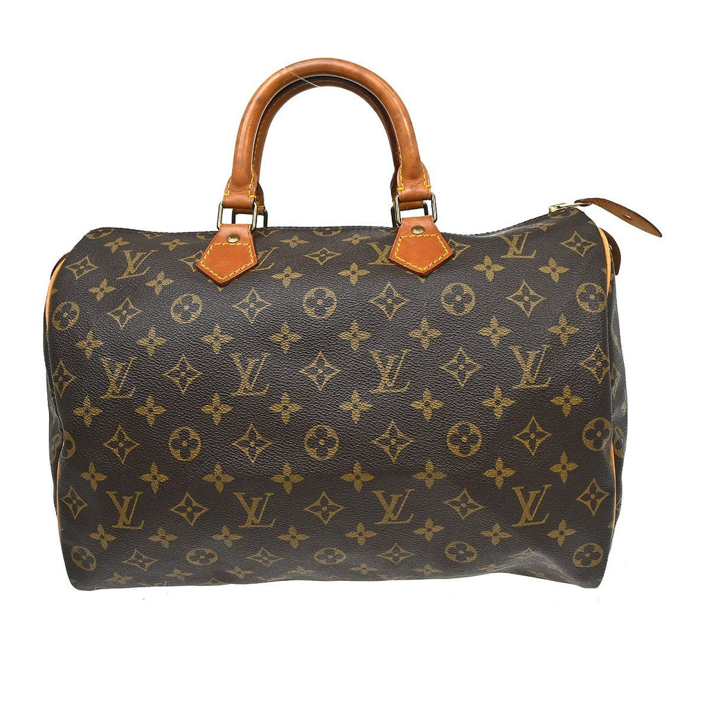 Louis Vuitton Speedy Handbag Monogram Canvas Brown Canvas Handbag ( )