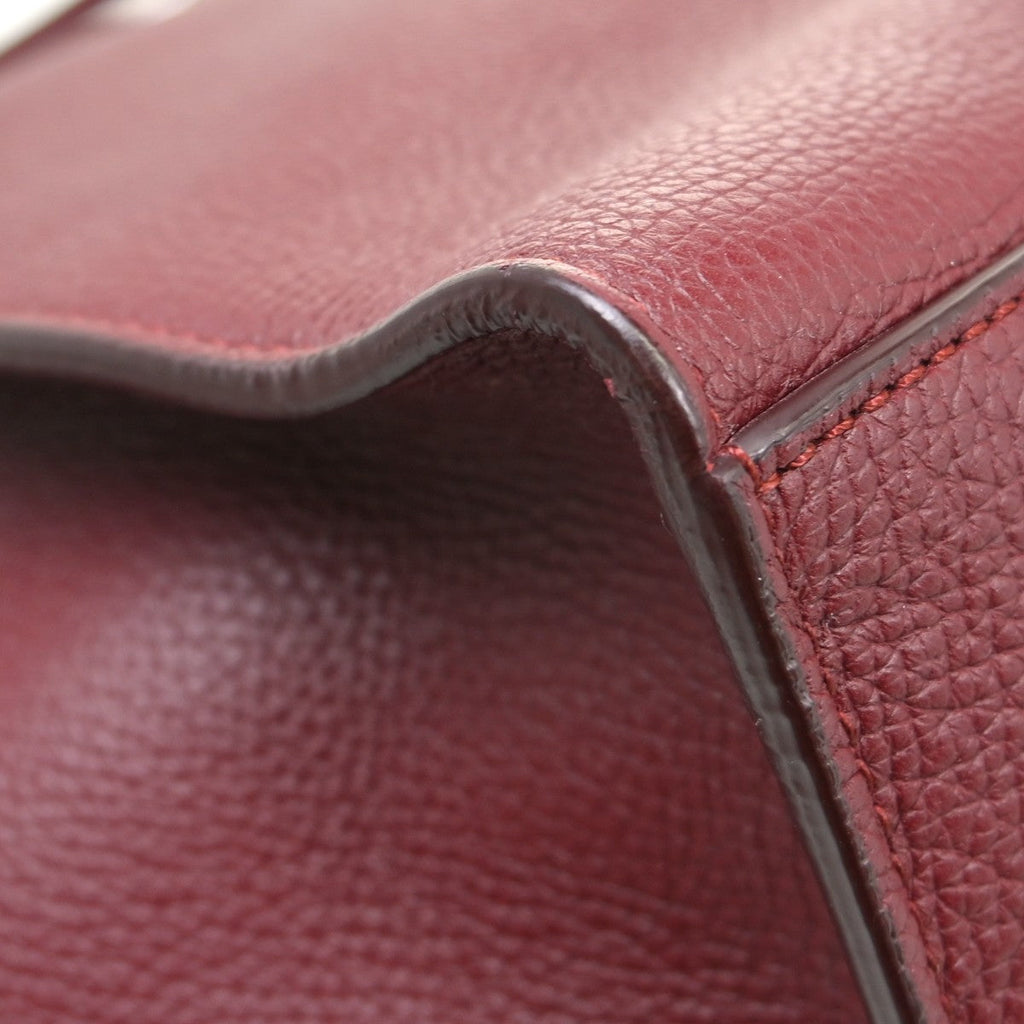 Celine Big Bag Grained Calfskin Burgundy Leather Handbag ( )