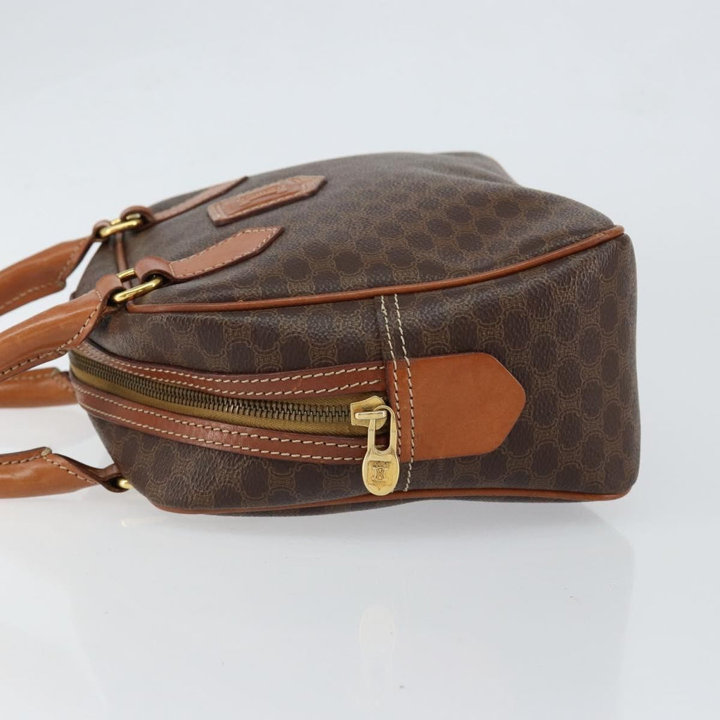 Celine Macadam Handbag Macadam With Leather Brown Canvas Handbag (Authentic  )