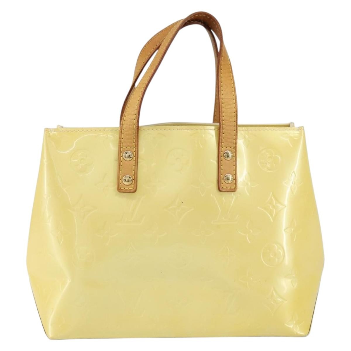 Louis Vuitton Reade Handbag Monogram Vernis Yellow Patent_Leather Handbag (Authentic  )