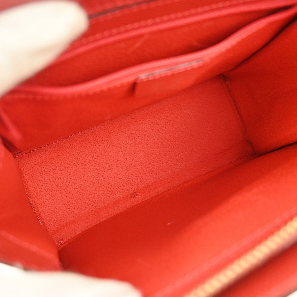 Celine Handbag Leather Red Leather Handbag ( )