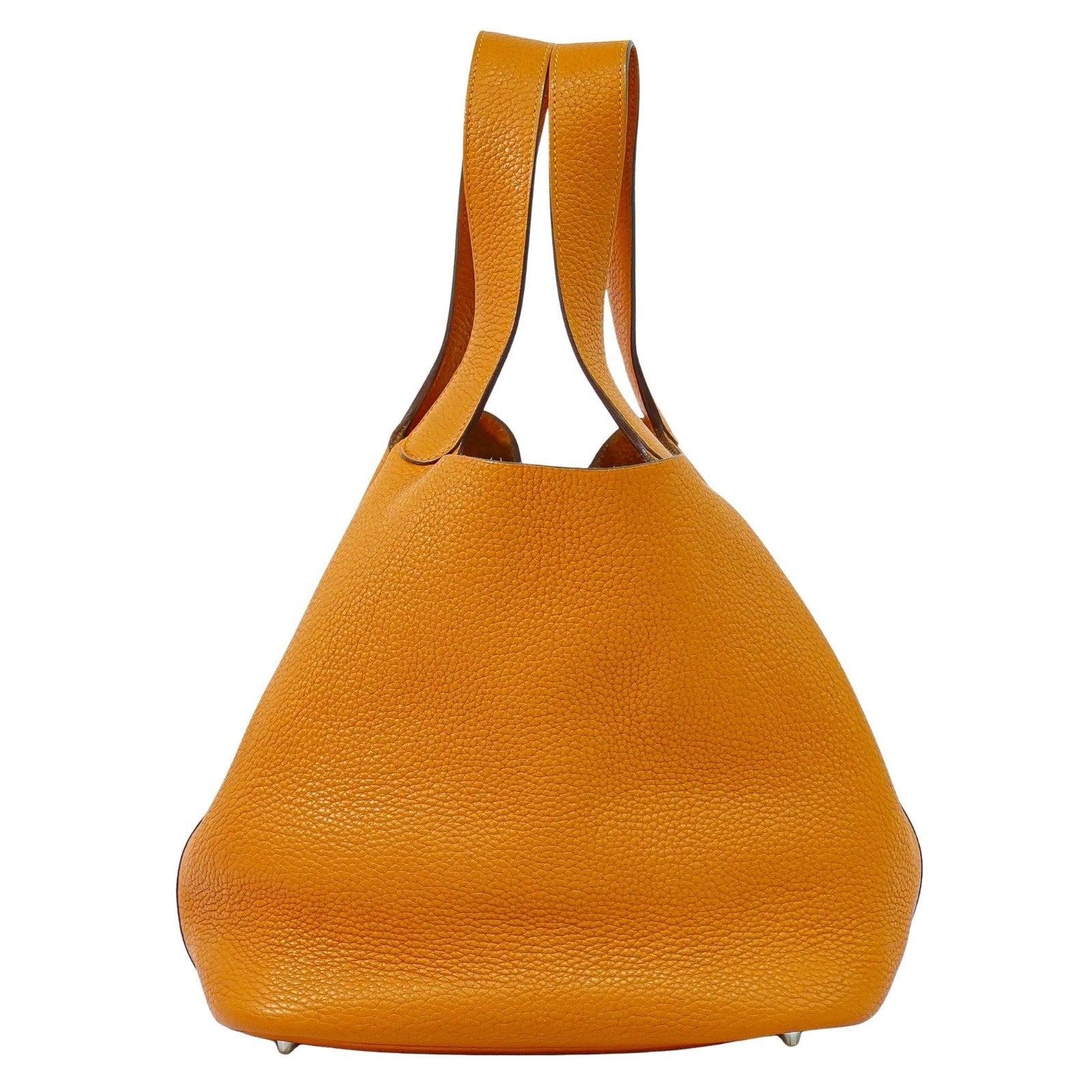 Hermes Picotin Lock Bag Togo Orange Leather Handbag (Authentic  )