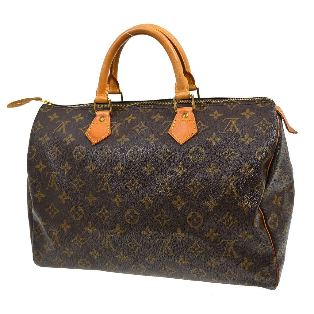 Louis Vuitton Speedy Handbag Monogram Canvas Brown Canvas Handbag ( )
