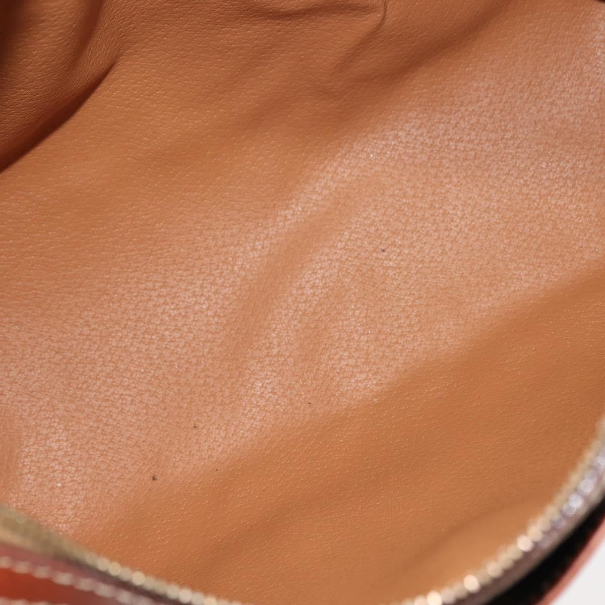 Celine Vintage Macadam Handbag Canvas And Leather Brown Canvas Handbag (Authentic  )