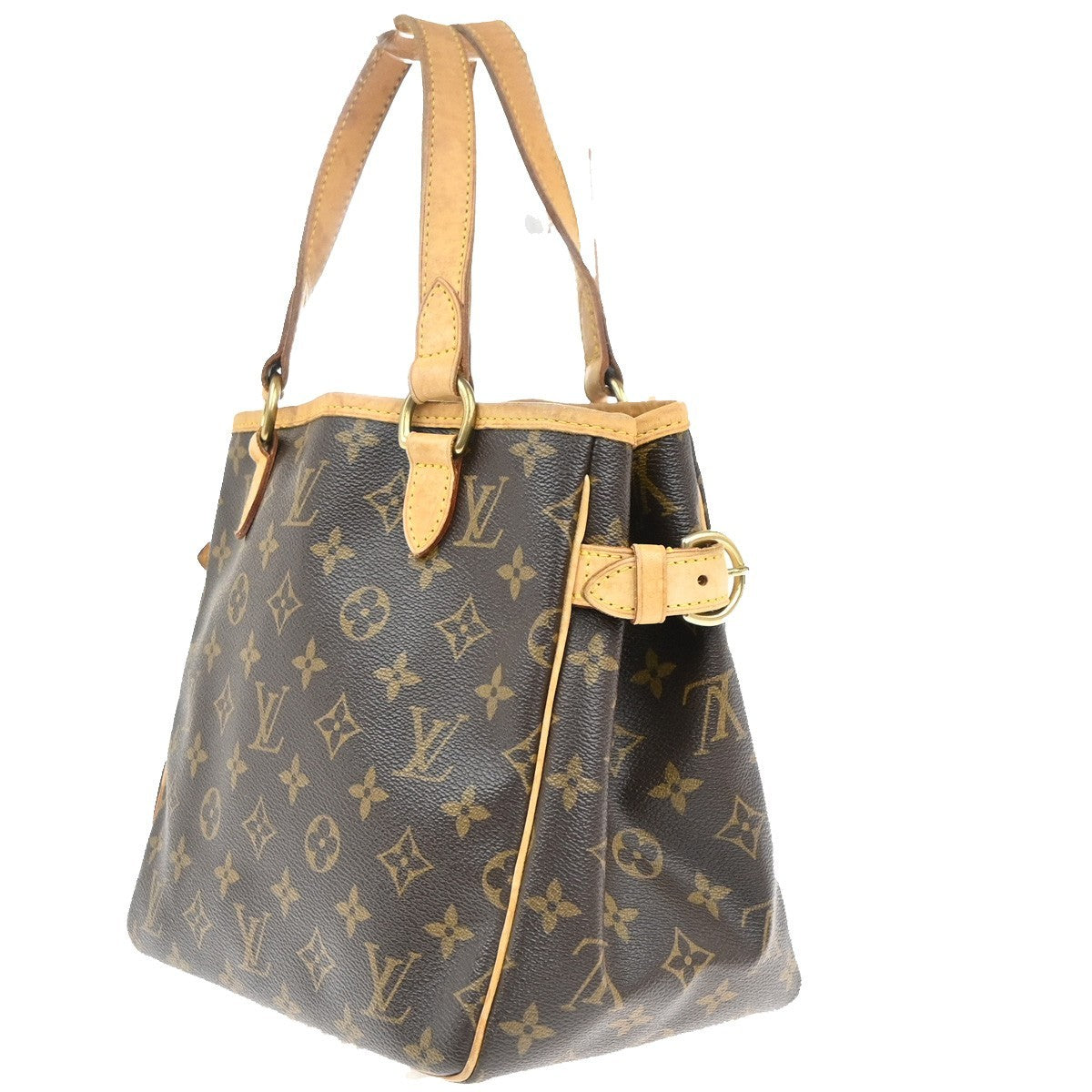 Louis Vuitton Batignolles Handbag Monogram Canvas Brown Leather Handbag (Authentic  )