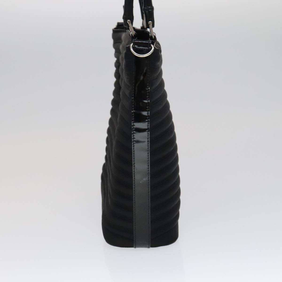 Gucci Vintage Bamboo Handle Bag Nylon Black Nylon Handbag ( )