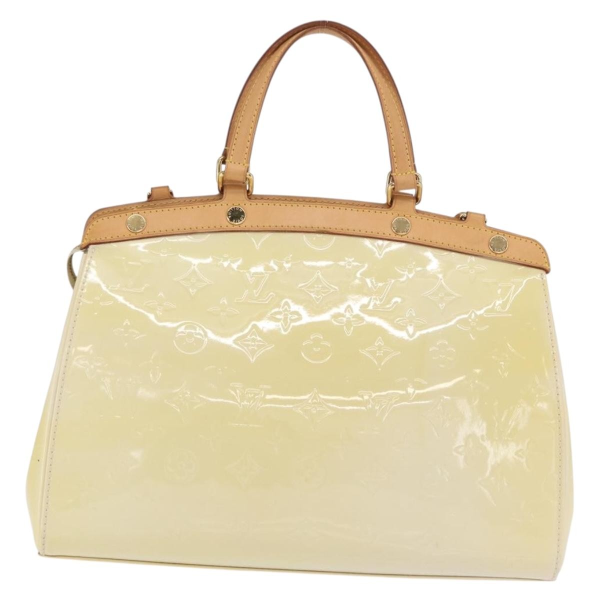 Louis Vuitton Brea Handbag Monogram Vernis Beige Patent_Leather Handbag (Authentic  )