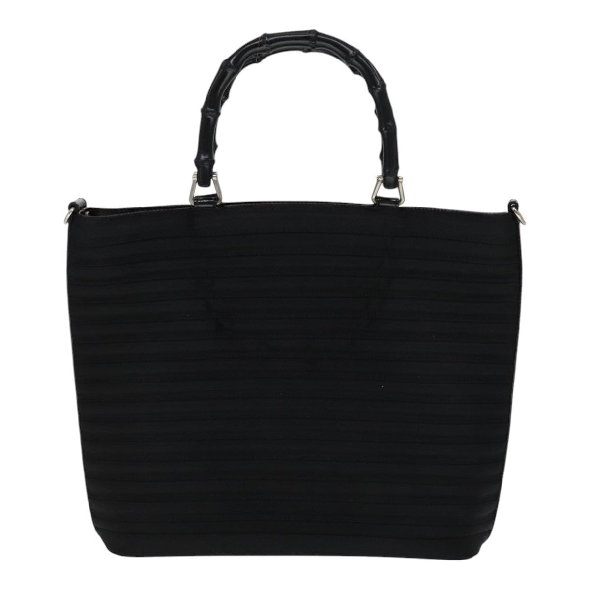Gucci Vintage Bamboo Handle Bag Nylon Black Nylon Handbag ( )