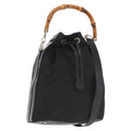Gucci Vintage Bamboo Bucket Bag Nylon And Leather Black Nylon Bag (Authentic  )