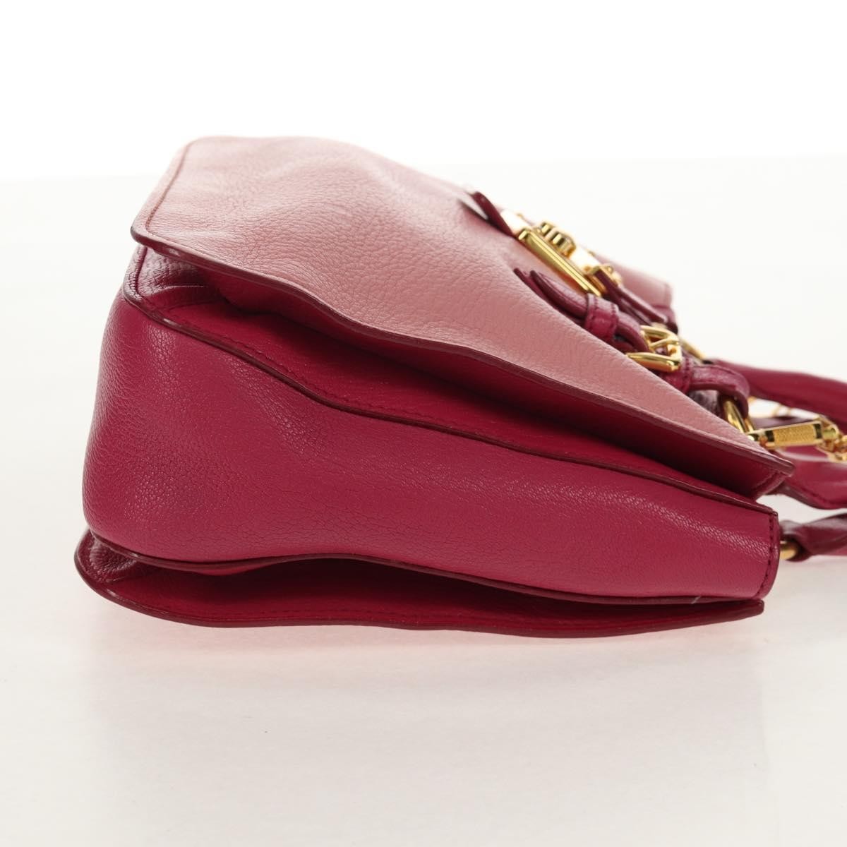Miu Miu Madras Convertible Lock Tote Leather Pink Leather Handbag (Authentic  )