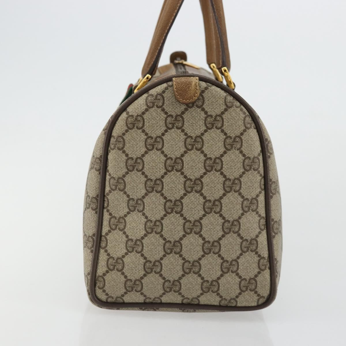 Gucci Vintage Web Sherry Line Handbag Micro Gg Canvas Beige Canvas Handbag (Authentic  )