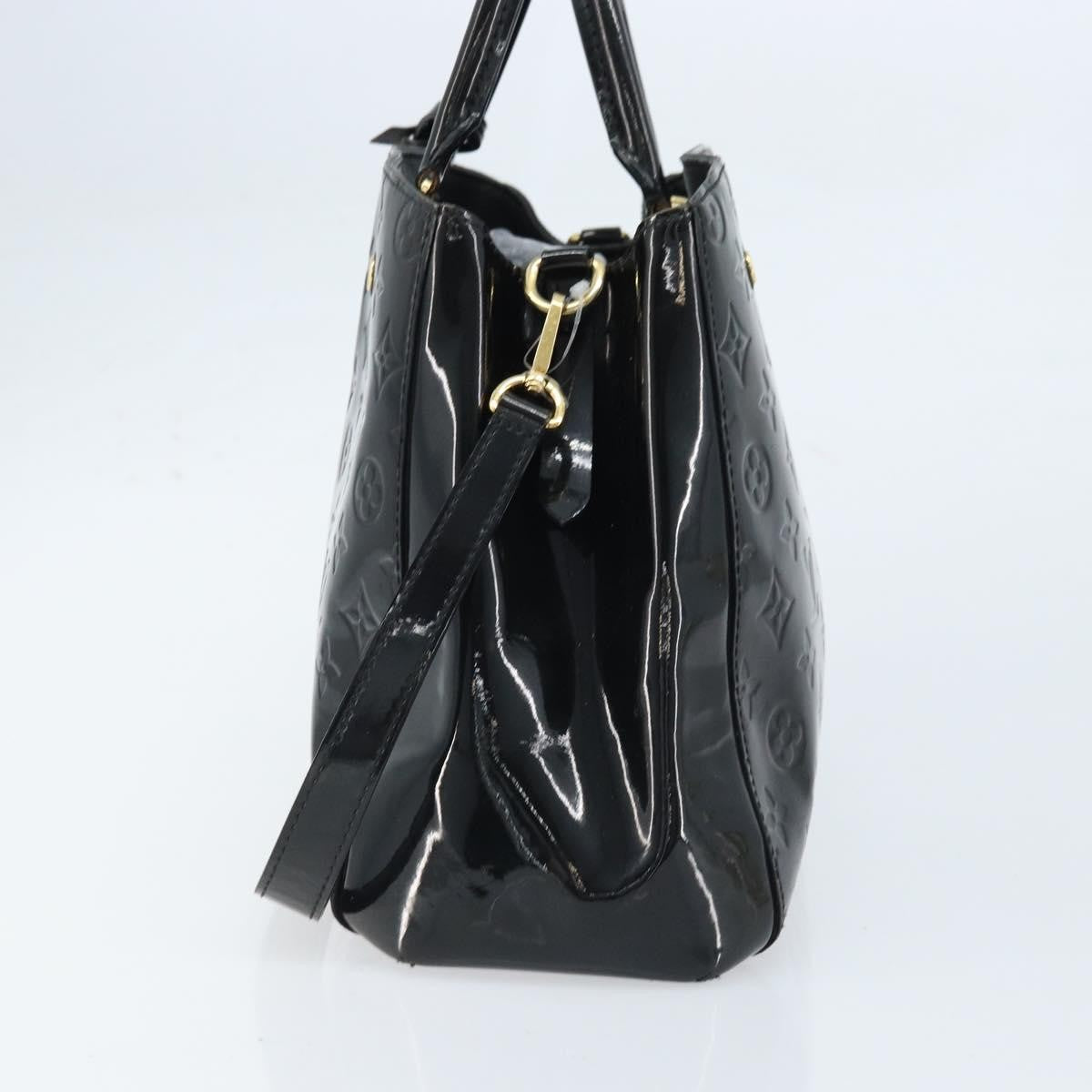 Louis Vuitton Montaigne Handbag Monogram Vernis Black Patent_Leather Handbag (Authentic  )