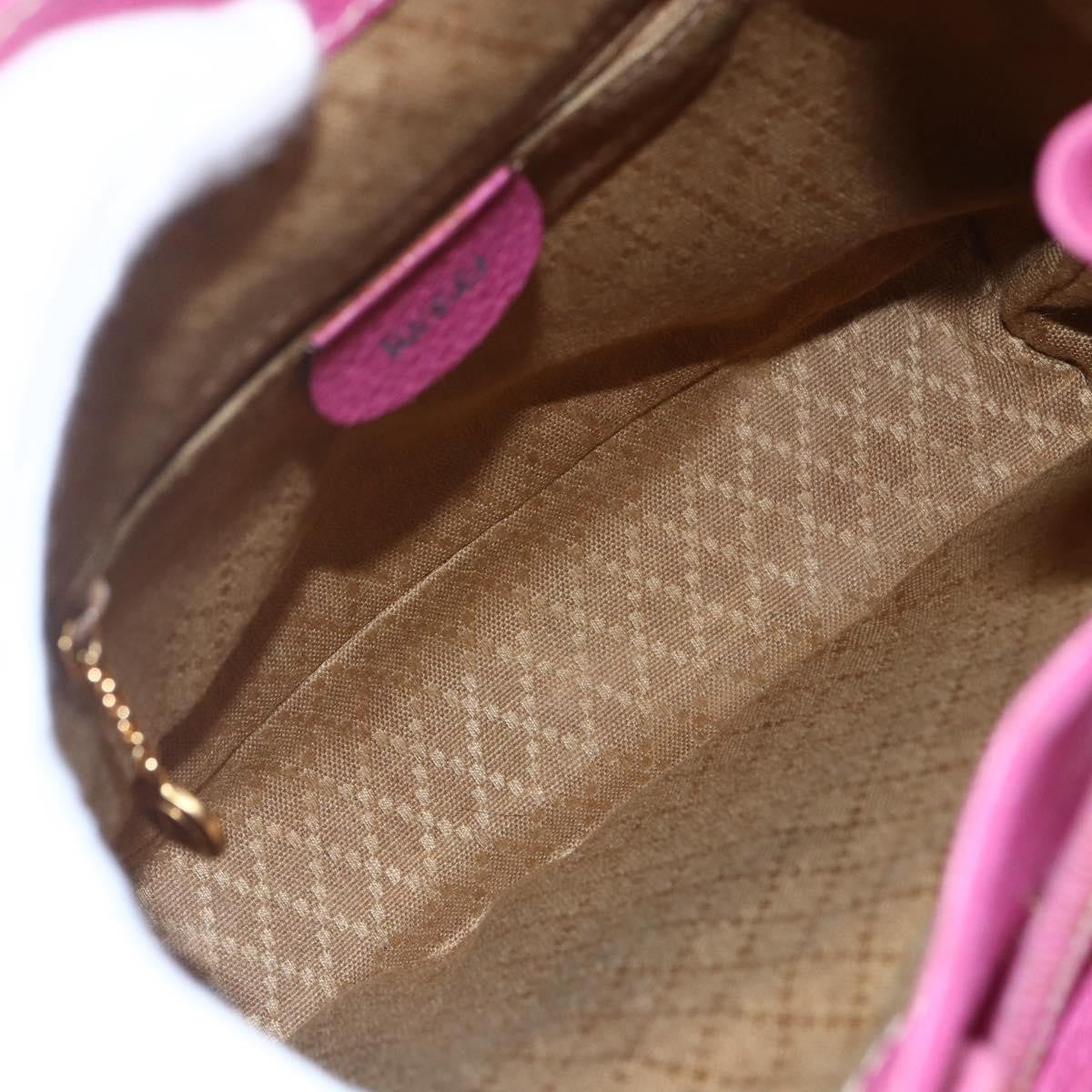 Gucci Vintage Bamboo Backpack Suede Pink Suede Backpack Bag (Authentic  )