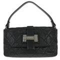 Chanel Door Latch Flap Shoulder Bag Quilted Leather Black Leather Handbag (Authentic  )