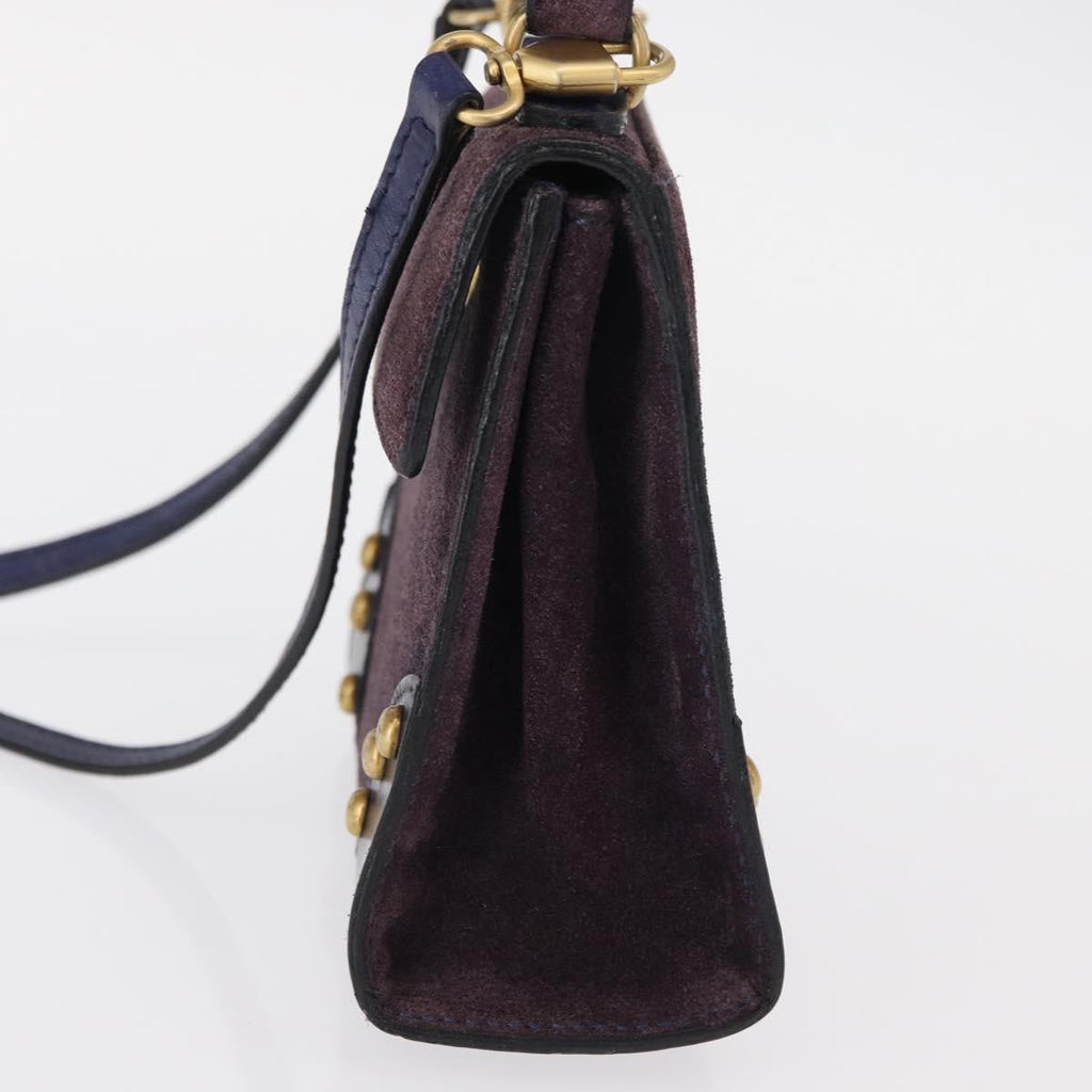 Celine Handbag Suede Purple Suede Handbag (Authentic  )