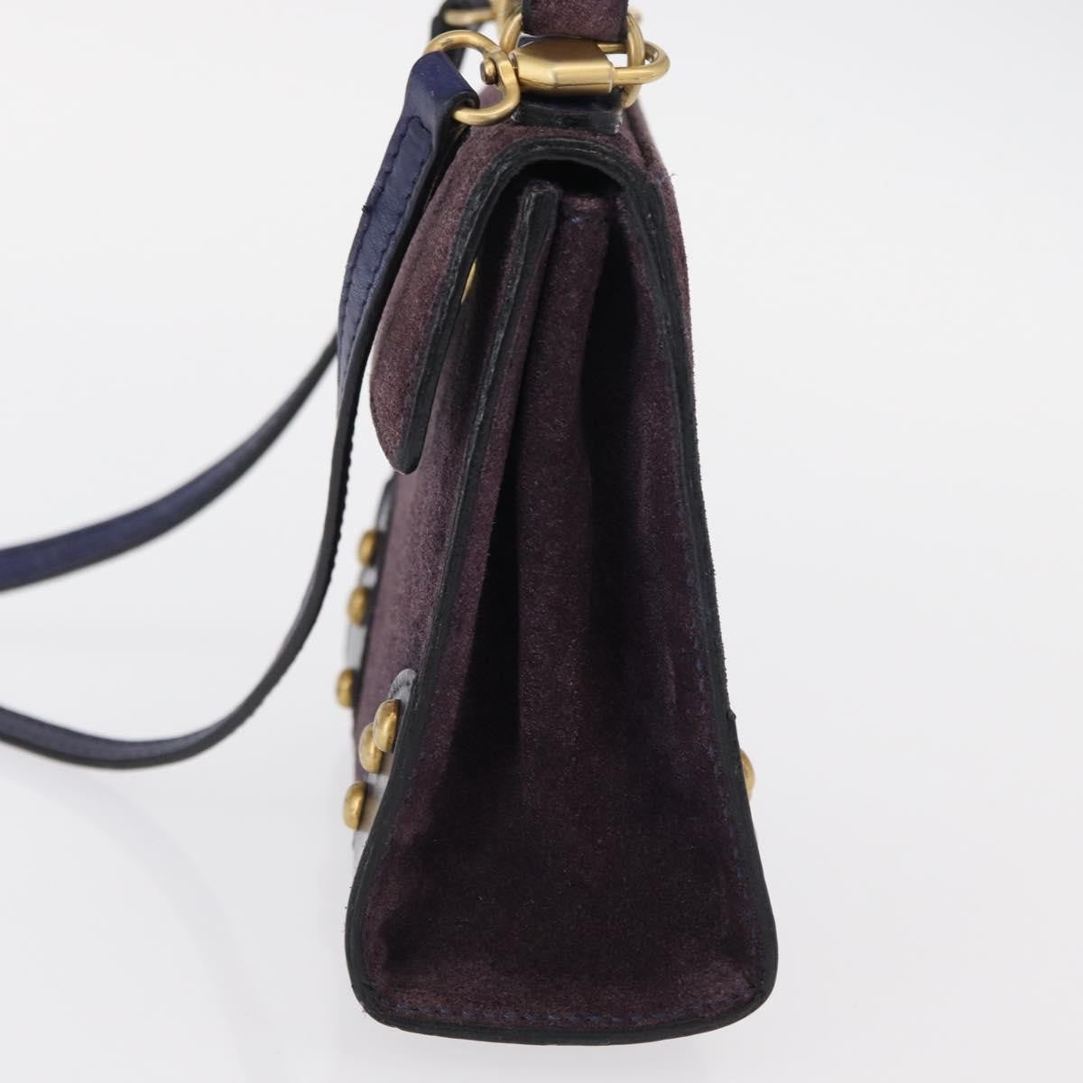 Celine Handbag Suede Purple Suede Handbag (Authentic  )