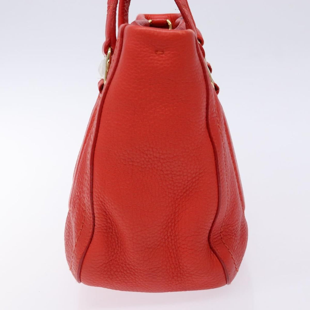 Salvatore Ferragamo Vala Handbag Leather Red Leather Bag (Authentic  )