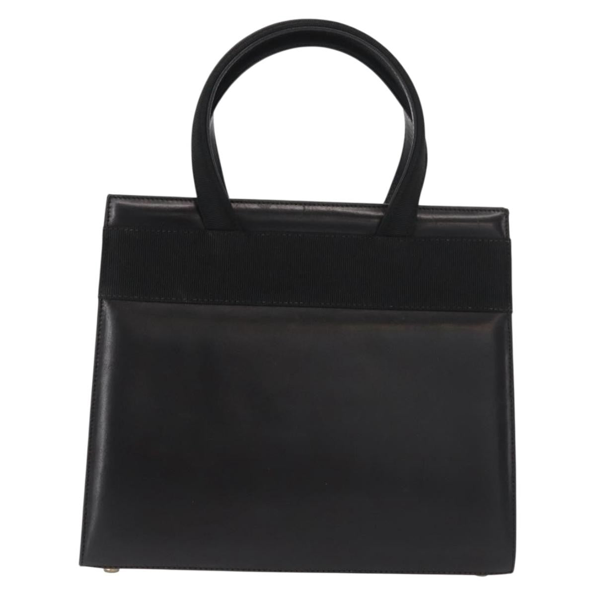 Salvatore Ferragamo Vala Handbag Leather Black Leather Handbag (Authentic  )