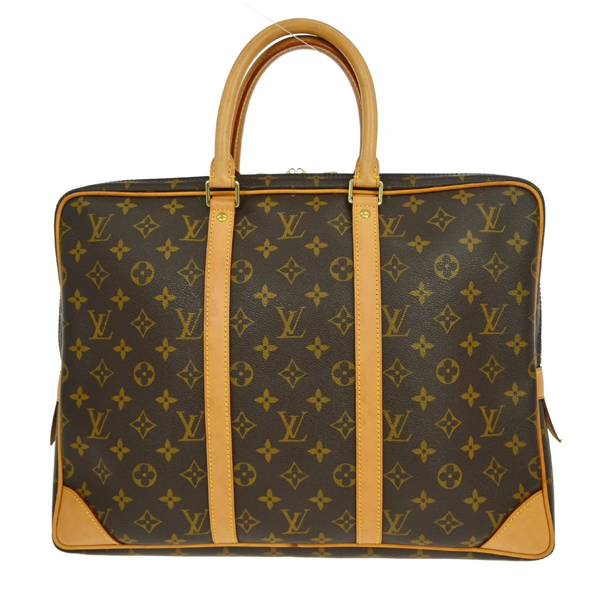 Louis Vuitton Porte Documents Voyage Monogram Canvas Brown Canvas Handbag ( )