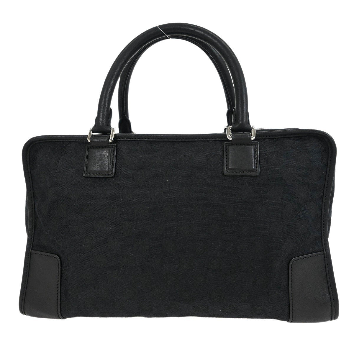 Loewe Amazona Bag Leather And Jacquard Canvas Black Canvas Handbag (Authentic  )
