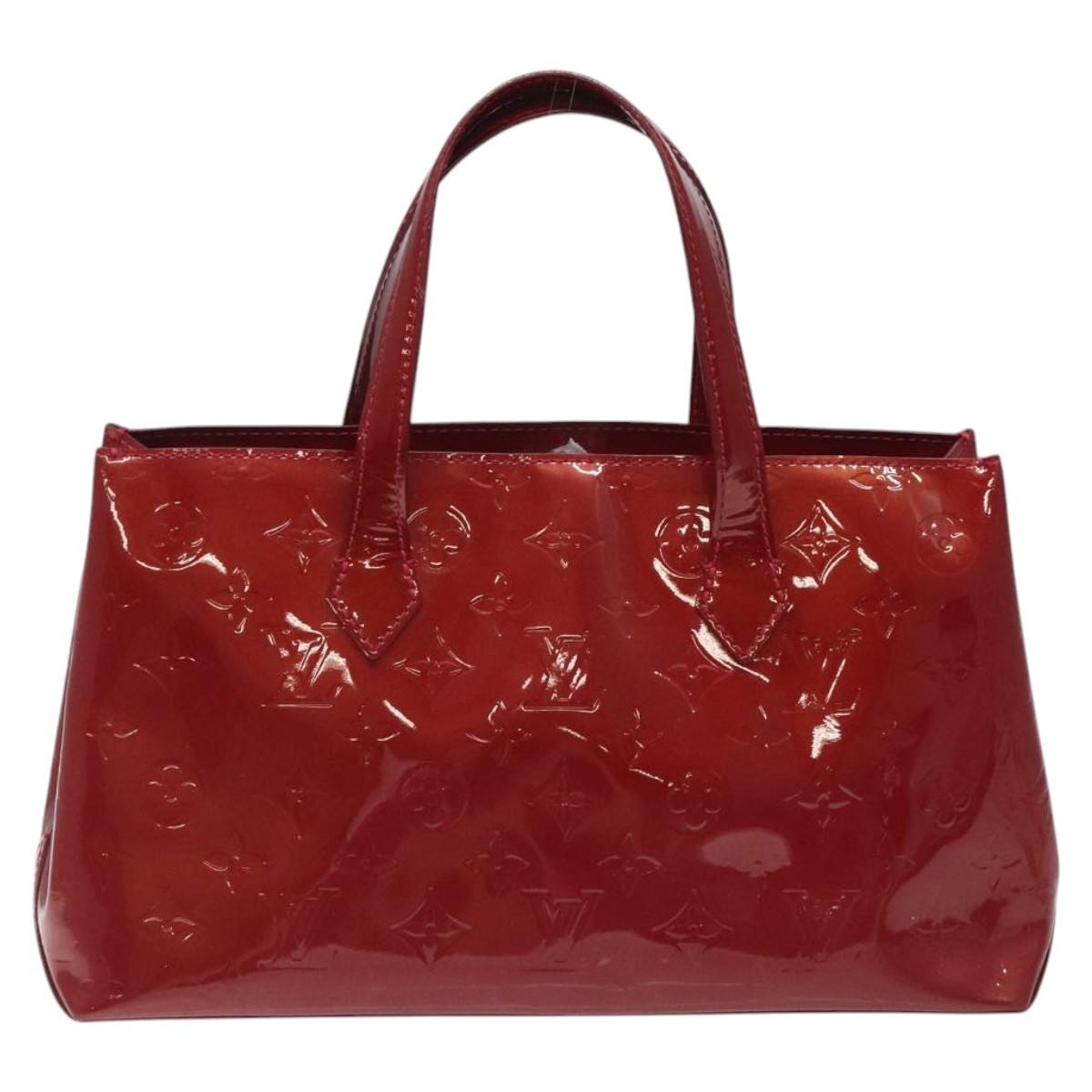 Louis Vuitton Wilshire Handbag Monogram Vernis Red Patent_Leather Handbag (Authentic  )