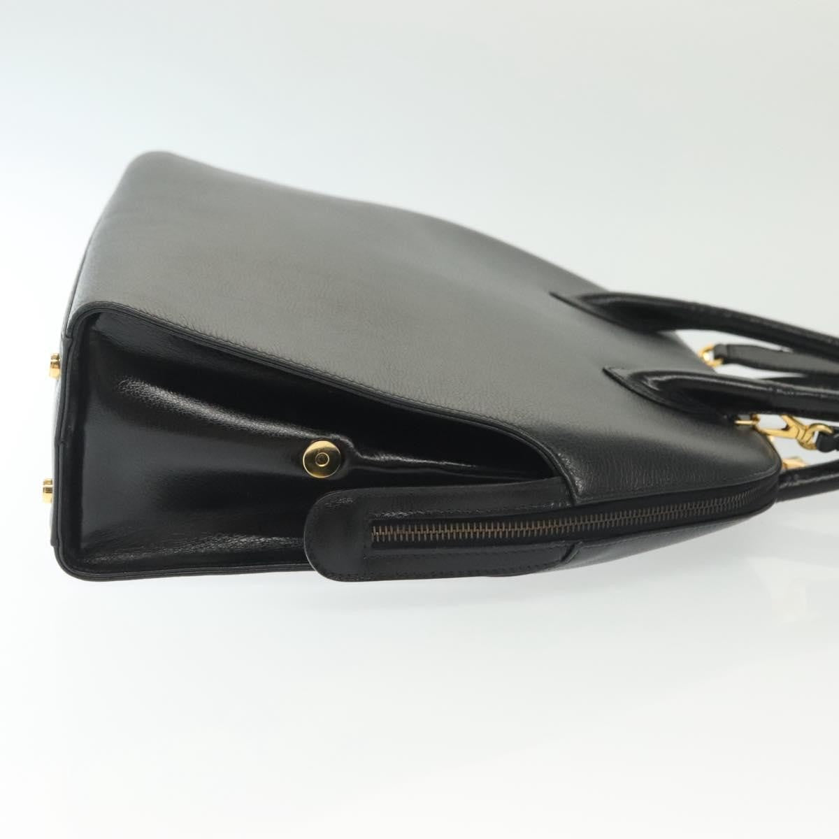 Salvatore Ferragamo Convertible Dome Gancini Leather Black Leather Handbag (Authentic  )