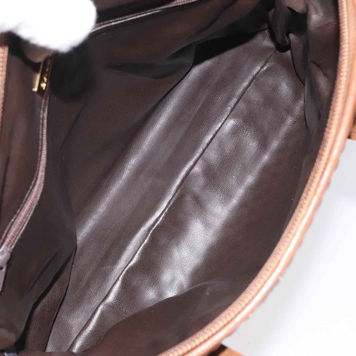 Bally Vintage Handbag Quilted Leather Brown Leather Handbag ( )