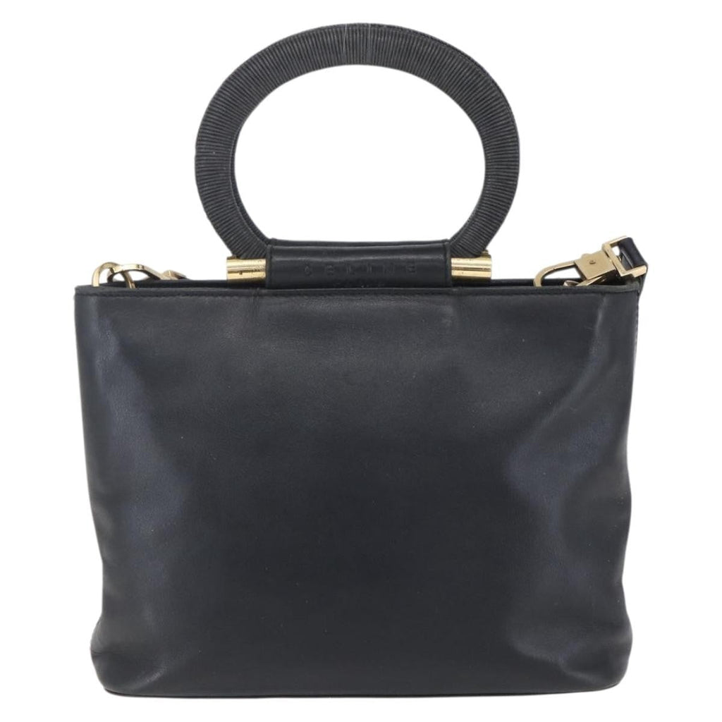 Celine Handbag Leather Black Leather Handbag (Authentic  )