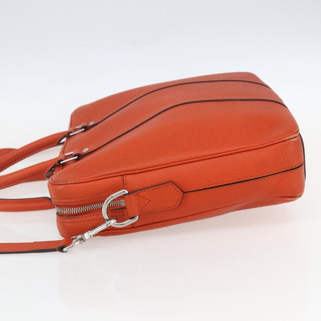 Louis Vuitton Porte-Documents Voyage Briefcase Taiga Leather Orange Leather Briefcase Bag (Authentic  )