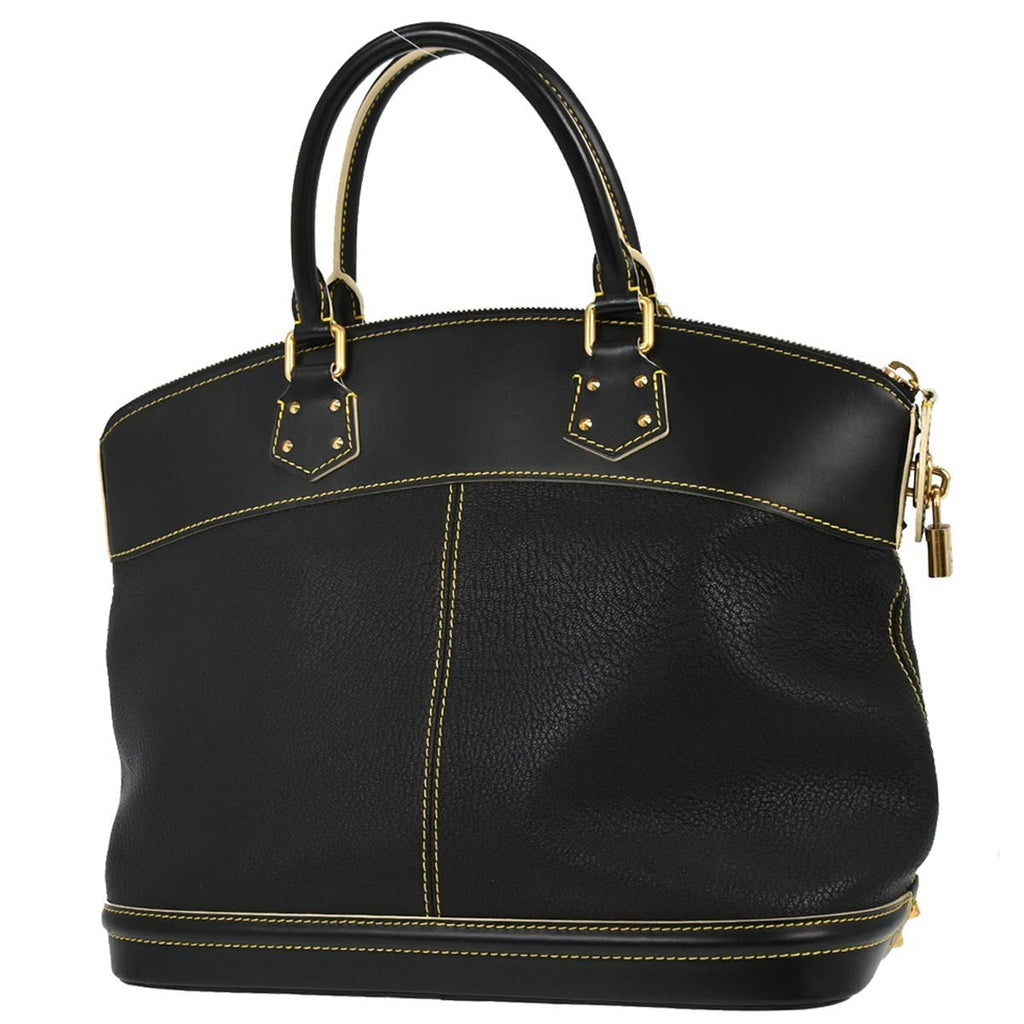 Louis Vuitton Suhali Lockit Handbag Leather Black Leather Handbag (Authentic  )