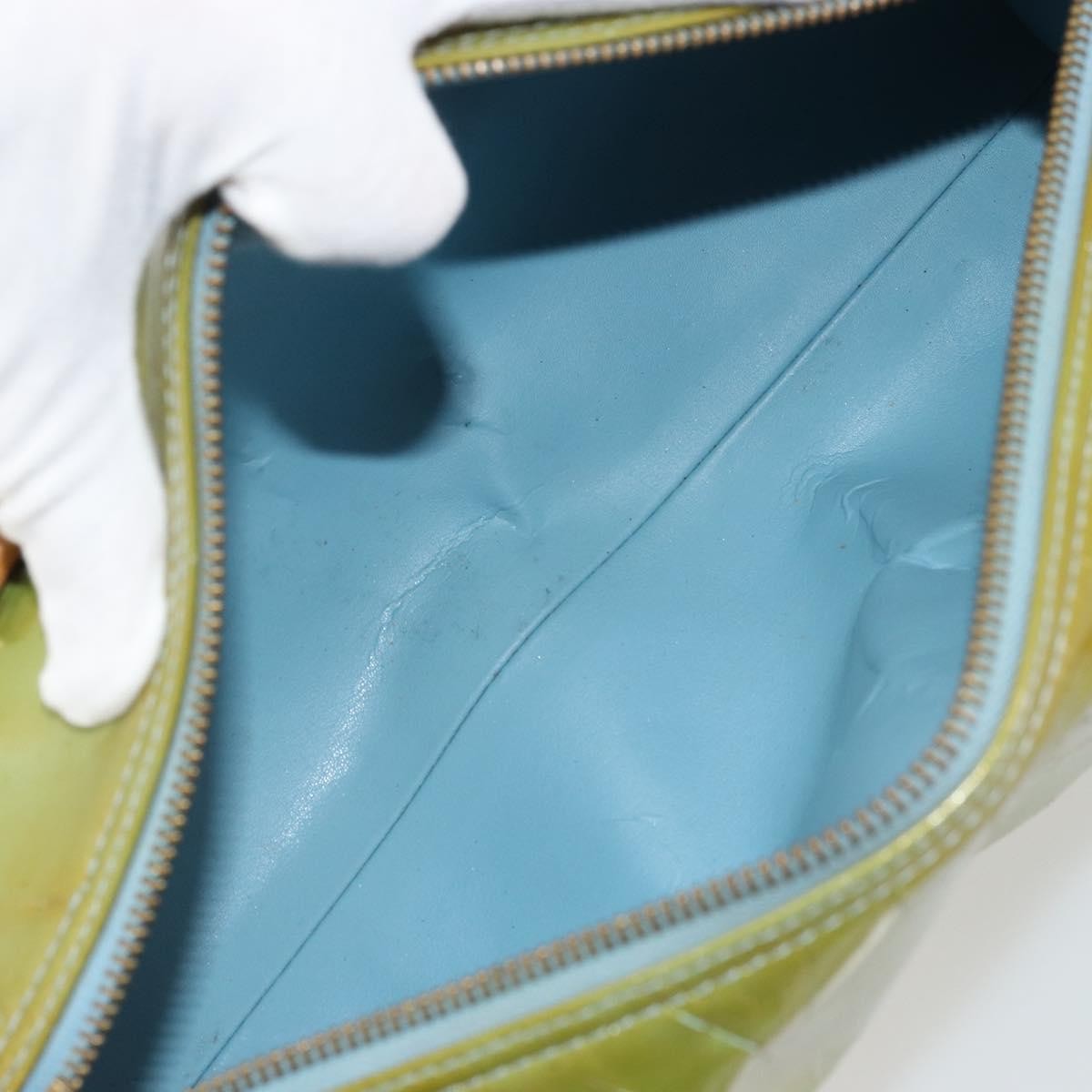 Louis Vuitton Bedford Handbag Monogram Vernis Green Patent_Leather Handbag (Authentic  )